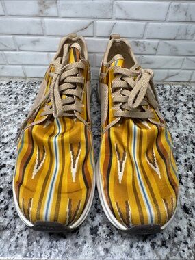 Women’s Mustard Yellow Patterned Athletic Sneakers